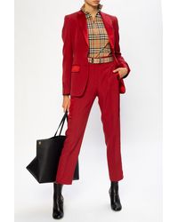 Burberry Notch Lapel Blazer - Red