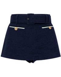 Self-Portrait - Tweed Shorts With Belt - Lyst