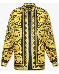 Versace - Printed Long-sleeve Silk Shirt - Lyst