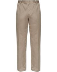 Emporio Armani - Cotton Trousers With Tapered Legs - Lyst