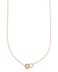 Tory Burch - Necklace With A Logo Encrusted With Shimmering Crystals - Lyst