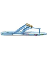 Dolce & Gabbana - Rubber Flip-Flops With Logo - Lyst