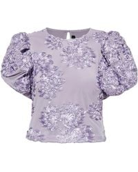 ROTATE BIRGER CHRISTENSEN - Top With A Floral Motif - Lyst