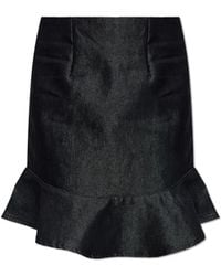 ROTATE BIRGER CHRISTENSEN - Denim Skirt With Ruffle - Lyst