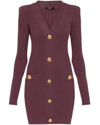 Balmain - Dress With Decorative Buttons - Lyst