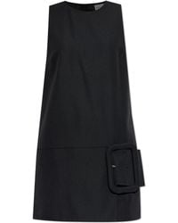 Ami Paris - Wool Dress With Decorative Belt - Lyst