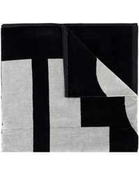 DIESEL Bath Towel With Logo - Black