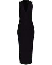 Balmain - Dress With A Deep V-Neckline - Lyst