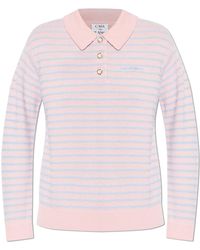 CASABLANCA - Wool Polo With Long Sleeves - Lyst