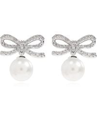 Self-Portrait - Earrings With Shimmering Crystals - Lyst
