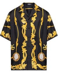 Versace - Silk Shirt With Medusa Cameo Print - Lyst