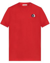 Moncler - T-Shirt With Logo Patch - Lyst