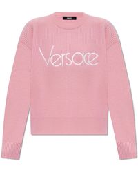 Versace - Wool Sweater With Logo, - Lyst