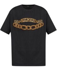 Balmain - T-Shirt With Shimmering Appliqués - Lyst