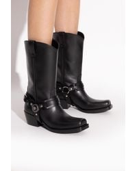 Versace - Leather Heeled Ankle Boots - Lyst