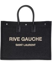 Saint Laurent - Rive Gauche Linen Tote Bag - Lyst