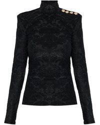 Balmain - Top With A Stand-Up Collar - Lyst