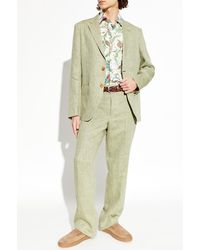 Etro - Linen Herringbone-Patterned Blazer - Lyst