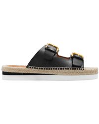 See By Chloé - 'glyn' Leather Slides, - Lyst