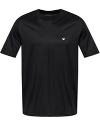 Emporio Armani - T-Shirt With Embroidered Logo - Lyst