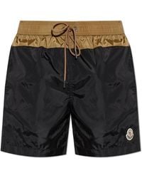 Moncler - Swim Shorts With Logo Patch - Lyst