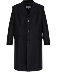 MM6 by Maison Margiela - Wool Coat With Raw-Edge Finish - Lyst