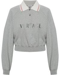 Versace - Polo With Embroidered Logo - Lyst