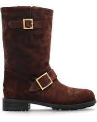 Jimmy Choo - Suede Ankle Boots 'Biker' - Lyst