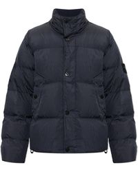 Stone Island - Down Jacket With Stand-Up Collar - Lyst