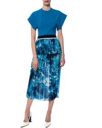 Victoria Beckham - Printed Pleated Skirt - Lyst