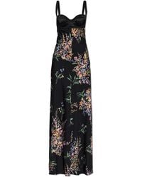 Dolce & Gabbana - Silk Dress With Floral Motif - Lyst