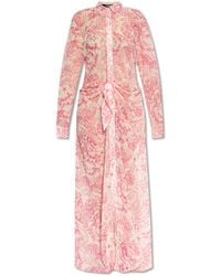 Versace - Dress With Waist Draping - Lyst