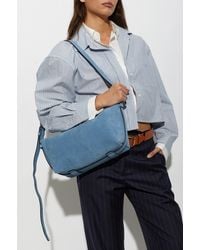 Moschino - Suede Shoulder Bag With Logo - Lyst