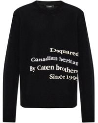 DSquared² - Wool Sweater With Embroidered Logo, - Lyst