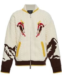 DSquared² - Wool Cardigan With Decorative Knit - Lyst