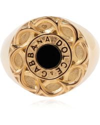 Dolce & Gabbana - Signet Ring With Logo - Lyst