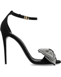 Dolce & Gabbana - Crystal-Embellished Satin Ankle-Strap Stiletto Sandals - Lyst
