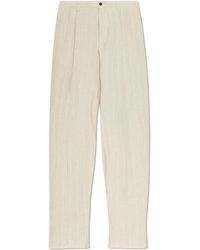 Giorgio Armani - Linen Trousers With A Striped Pattern - Lyst