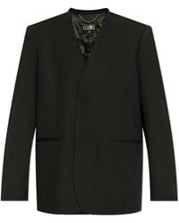 MM6 by Maison Margiela - Single-Breasted Raw-Cut Edge Blazer - Lyst