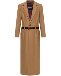 DSquared² - Coat With Leather Belt - Lyst