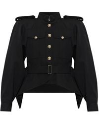 Balmain - Wool Jacket With Belt - Lyst