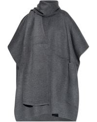 TOTEME - Poncho With Detachable Collar, - Lyst