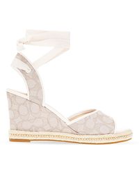 COACH 'page' Wedge Sandals - Natural