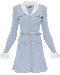 Self-Portrait - Ribbed Dress With Pockets - Lyst