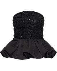 ROTATE BIRGER CHRISTENSEN - Sequinned Top With Peplum - Lyst