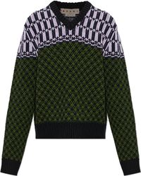 Marni - Wool Sweater With Pattern - Lyst