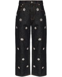 Marni - Jeans With Floral Applique - Lyst
