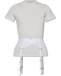 Balenciaga - T-Shirt With Lace Insert - Lyst