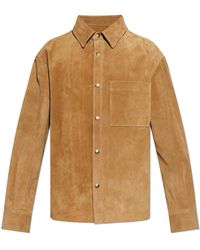McQueen - Suede Shirt With Pocket - Lyst