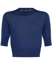 DSquared² - Wool Top With Embroidered Logo - Lyst